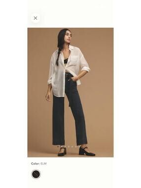 Anthropologie Pilcro Skipper Seamed High-Rise Cropped Wide-Leg Jeans 32P NWT